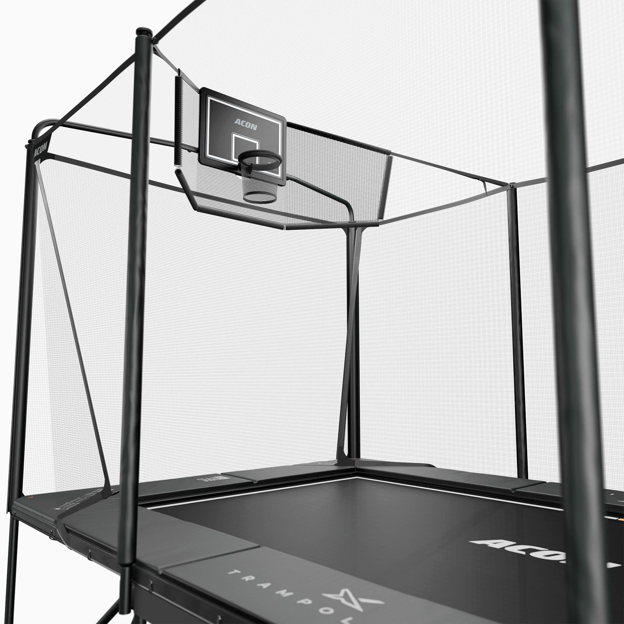 ACON X Basketball Hoop with Back Net for 17ft Rectangular Trampoline - Image 3