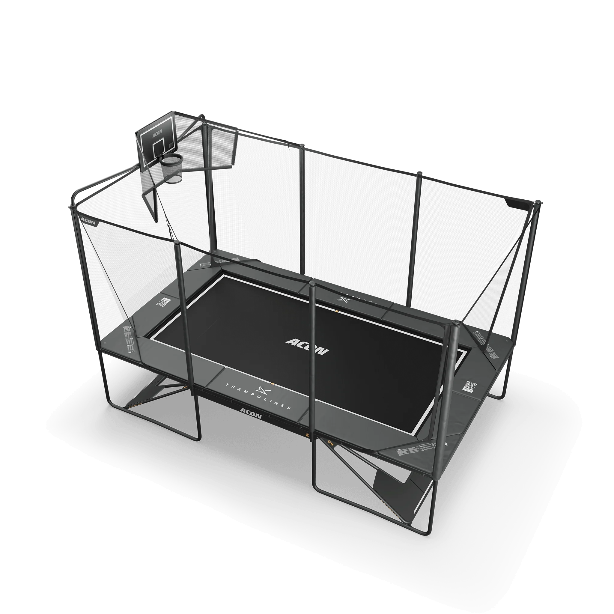 ACON X Basketball Hoop with Back Net for 17ft Rectangular Trampoline - Image 4