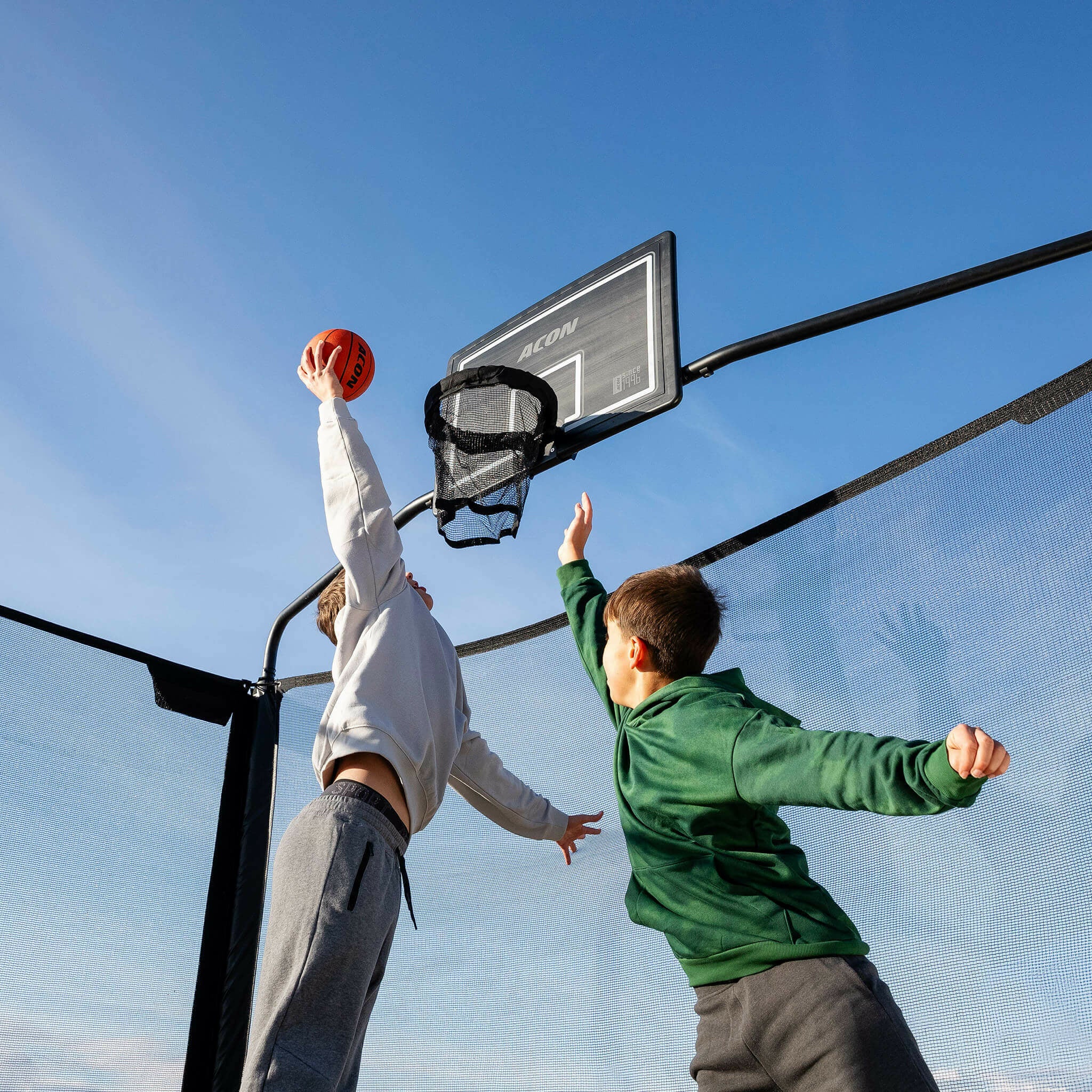 ACON X Basketball Hoop with Back Net for 17ft Rectangular Trampoline - Image 6