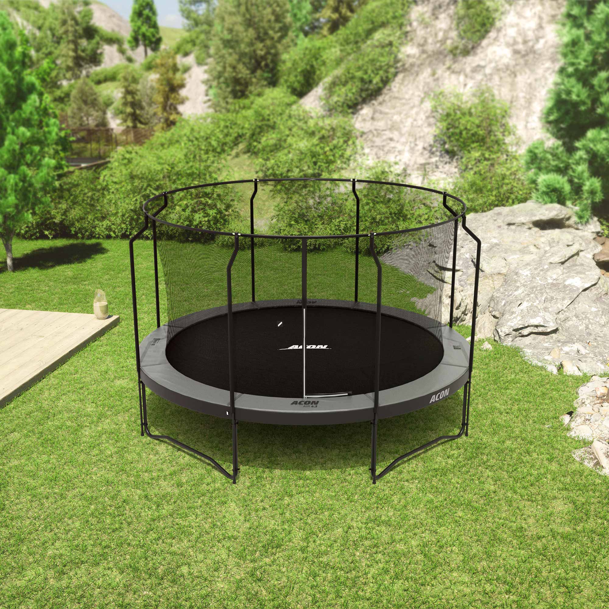 ACON Air 4,3m Black Round Trampoline with Premium Net and Ladder - Image 4